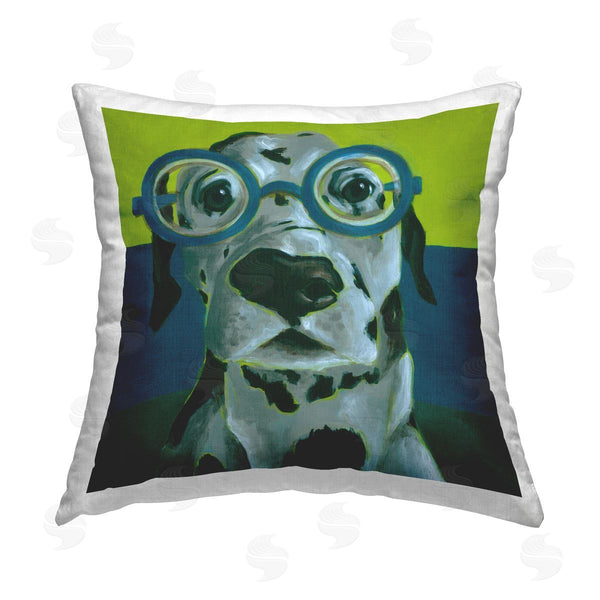 stupell industries Jennifer Rutledge | Dalmatian Dog Wearing Glasses Printed Throw Pillow