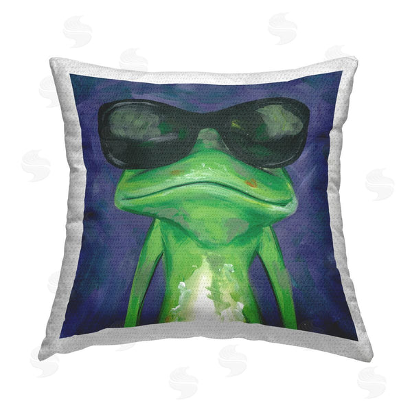 Stupell Industries Jennifer Rutledge | Funny Frog With Sunglasses Printed Throw Pillow