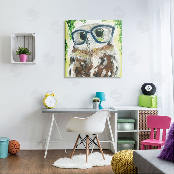 Stupell Industries Jennifer Rutledge | Owl In Glasses Ivy Plant Wildlife Wall Art