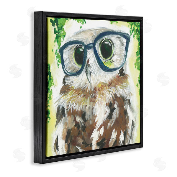 Stupell Industries Jennifer Rutledge | Owl In Glasses Ivy Plant Wildlife Wall Art