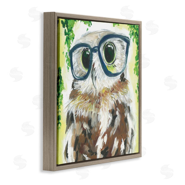 Stupell Industries Jennifer Rutledge | Owl In Glasses Ivy Plant Wildlife Wall Art