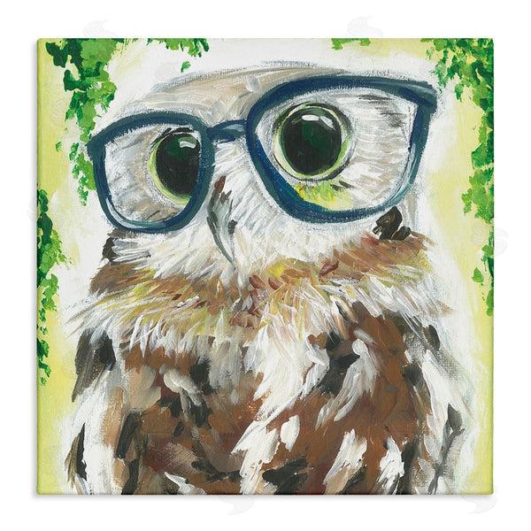 stupell industries Jennifer Rutledge | Owl In Glasses Ivy Plant Wildlife Wall Art