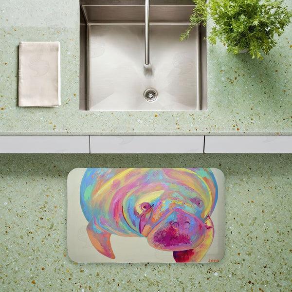 Stupell Industries Jennifer Seeley | Chromatic Hue Manatee Anti-Fatigue Mat