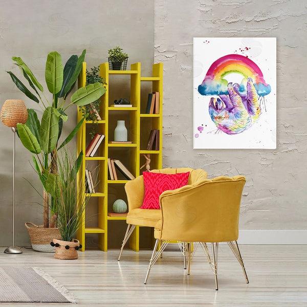 Stupell Industries Jennifer Seeley | Sloth Hanging From Rainbow