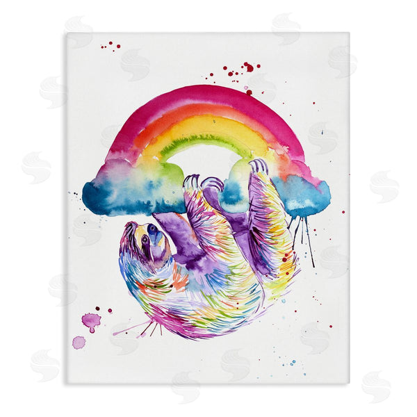 stupell industries Jennifer Seeley | Sloth Hanging From Rainbow