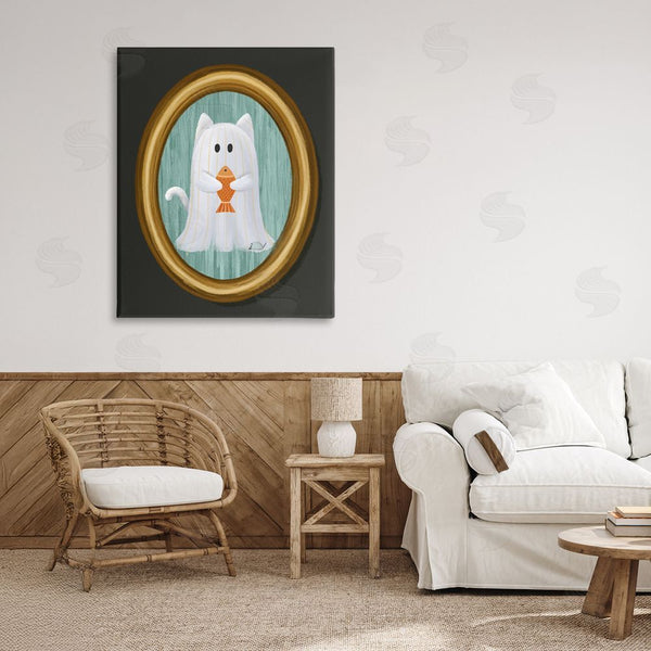 Stupell Industries Jennifer Stith | Ghost Cat With Fish Wall Art