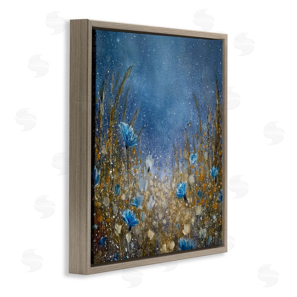 Stupell Industries Jennifer Taylor Art | Deep Blue Botanical Meadow Grass Wall Art