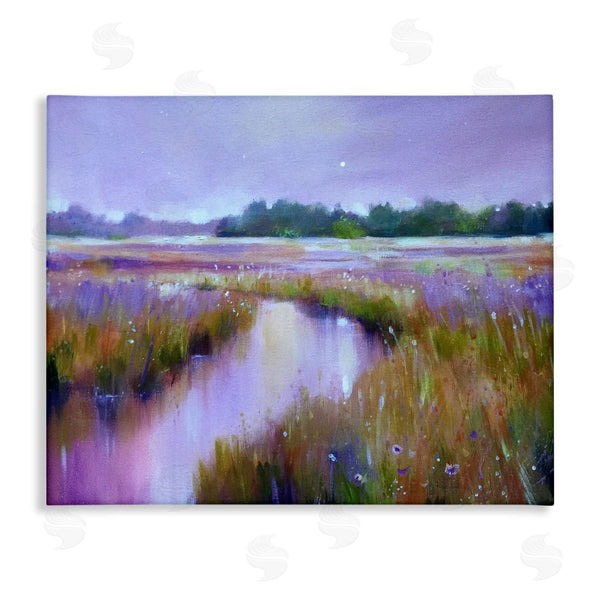 stupell industries Jennifer Taylor Art | Vivid Purple Dusk Rural Stream Wall Art