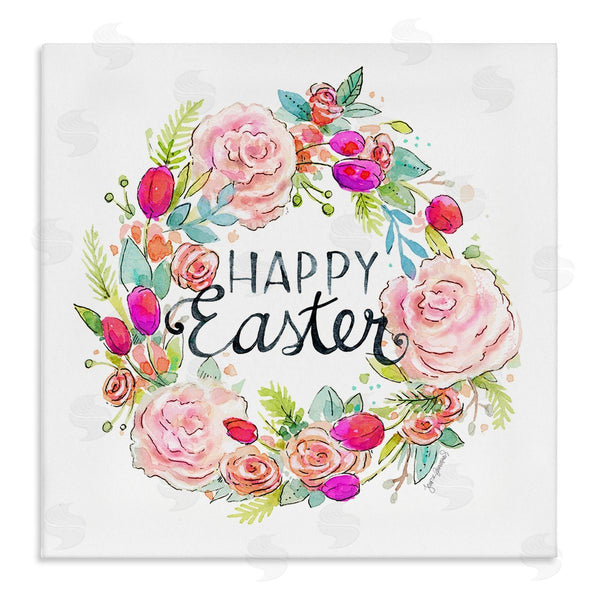 stupell industries Jennifer Wambach | Happy Easter Vivid Pink Floral Blossom Border Wall Art