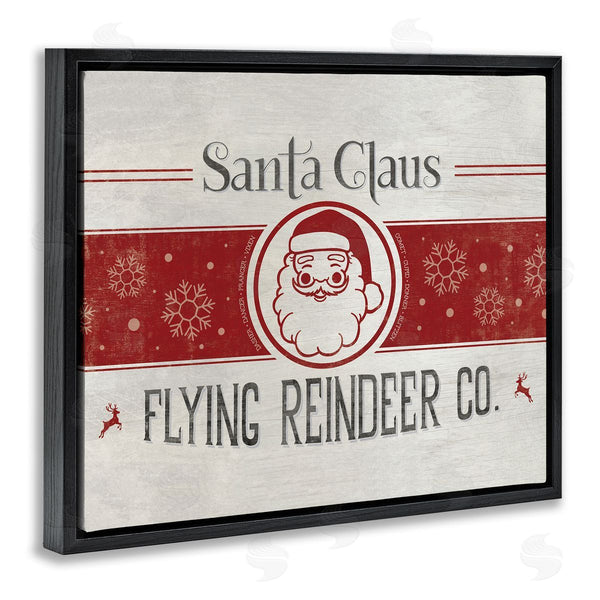 Stupell Industries Jennifer Wambach | Playful Santa Claus Sign Red Striped Snowflake Design Wall Art