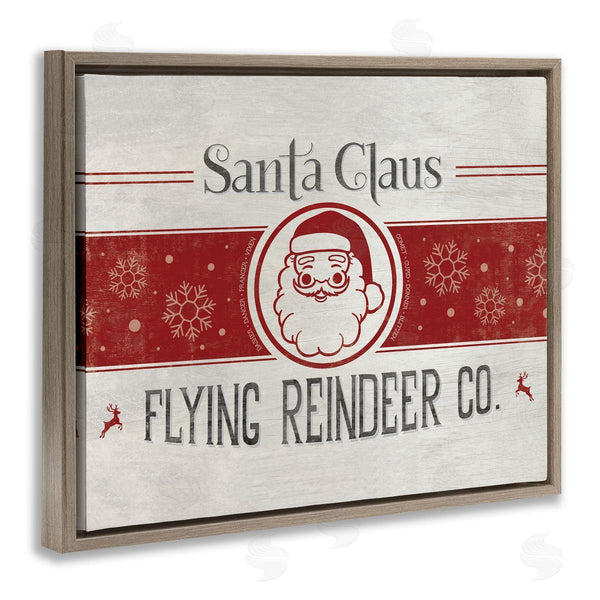 Stupell Industries Jennifer Wambach | Playful Santa Claus Sign Red Striped Snowflake Design Wall Art