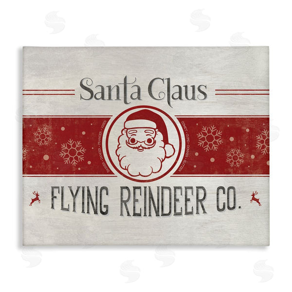 stupell industries Jennifer Wambach | Playful Santa Claus Sign Red Striped Snowflake Design Wall Art