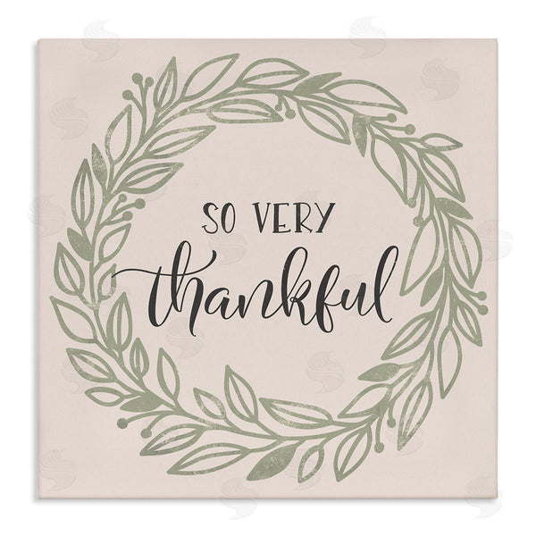 stupell industries Jennifer Wambach | So Very Thankful Casual Leaf Outline Wreath Wall Art