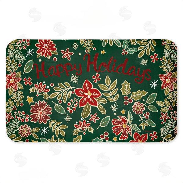 stupell industries Jenny Faw | Holiday Poinsettia Greeting Anti-Fatigue Mat