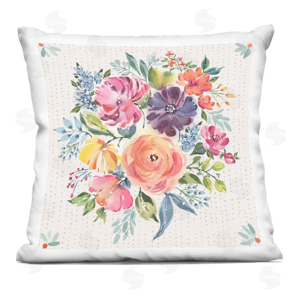 stupell industries Jenny Faw | Spring Bouquet Motif Printed Throw Pillow