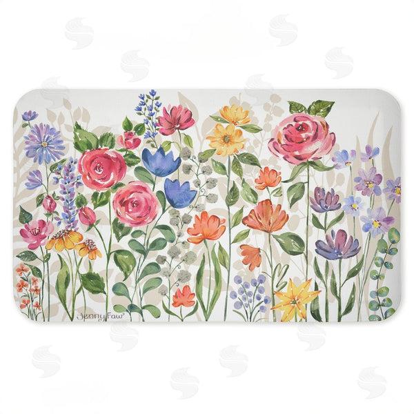 stupell industries Jenny Faw | Springtime Wildflower Blossoms Anti-Fatigue Mat