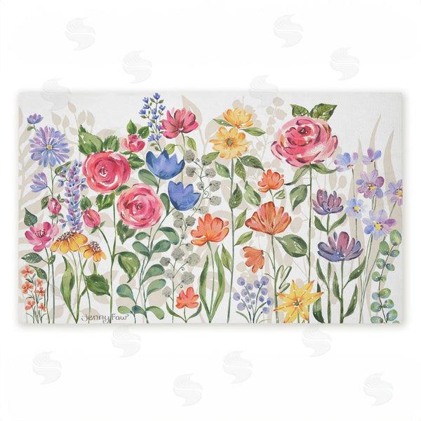 stupell industries Jenny Faw | Springtime Wildflower Blossoms Non-Woven Door Mat