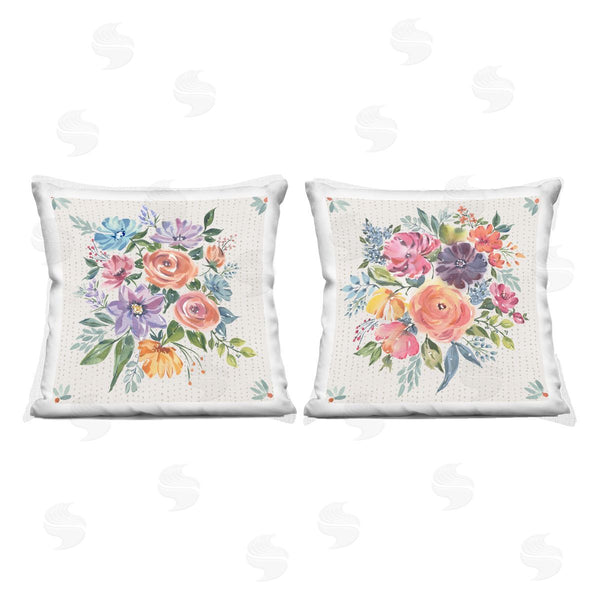 stupell industries Jenny Faw | Vintage Floral Motif Printed Throw Pillow Set