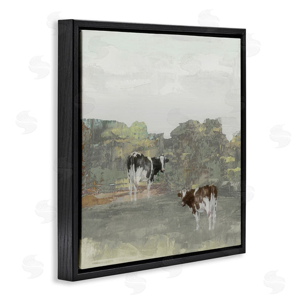 Stupell Industries Jenny Green | Abstract Cow Duo Farm Nature Wall Art