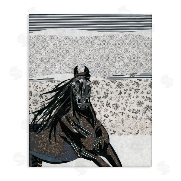 stupell industries Jenny McGee | Horse Galloping over Abstract Patterns Geometric Shapes Wall Art