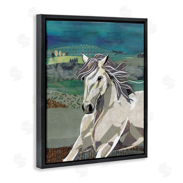 Stupell Industries Jenny McGee | Horse Geometric Shape Collage Wild Animal Running Wall Art