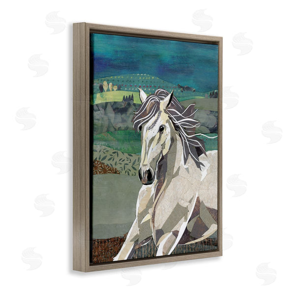 Stupell Industries Jenny McGee | Horse Geometric Shape Collage Wild Animal Running Wall Art