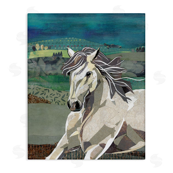 stupell industries Jenny McGee | Horse Geometric Shape Collage Wild Animal Running Wall Art
