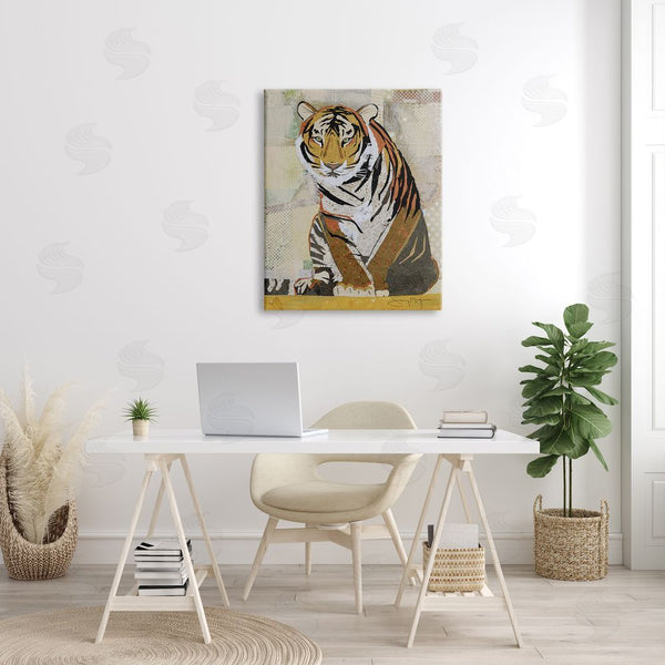 Stupell Industries Jenny McGee | Resting Jungle Tiger Over Abstract Patterns Wall Art