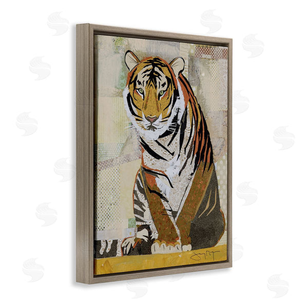 Stupell Industries Jenny McGee | Resting Jungle Tiger Over Abstract Patterns Wall Art