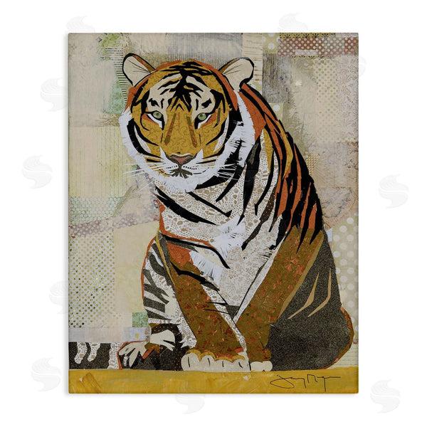 stupell industries Jenny McGee | Resting Jungle Tiger over Abstract Patterns Wall Art