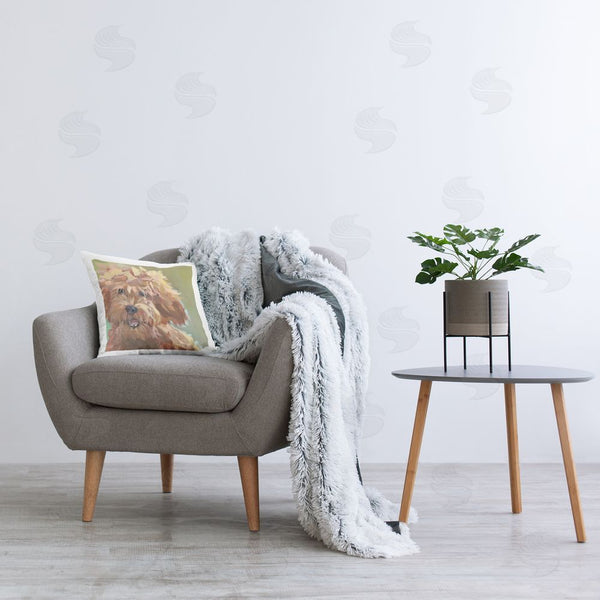 Stupell Industries Jenny Westenhofer | Abstract Golden Doodle Printed Throw Pillow