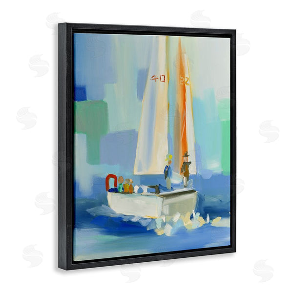 Stupell Industries Jenny Westenhofer | Abstract Sailboat Waves Wall Art