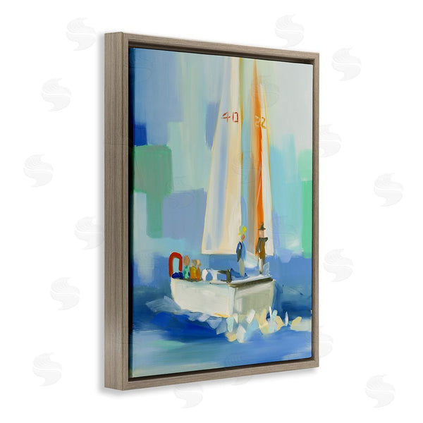Stupell Industries Jenny Westenhofer | Abstract Sailboat Waves Wall Art
