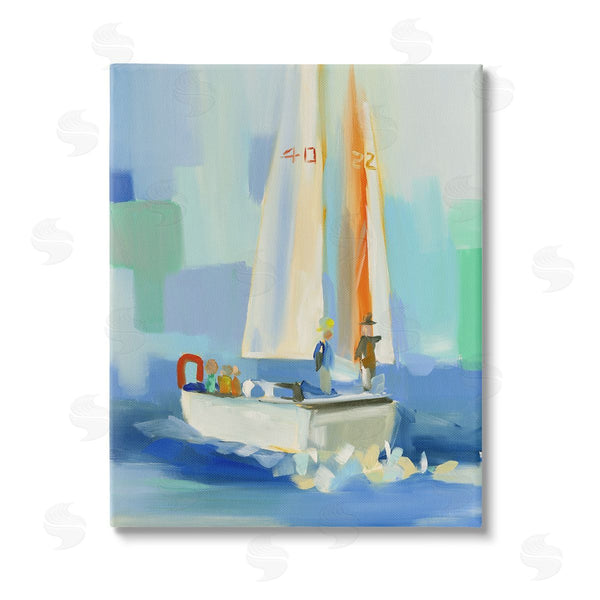 stupell industries Jenny Westenhofer | Abstract Sailboat Waves Wall Art