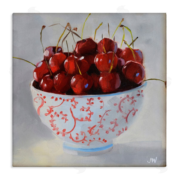 stupell industries Jenny Westenhofer | Cherries in Ornate Bowl Wall Art
