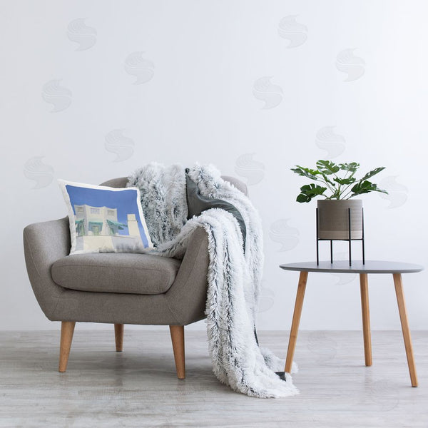 Stupell Industries Jenny Westenhofer | Coastal Town Architecture Printed Throw Pillow