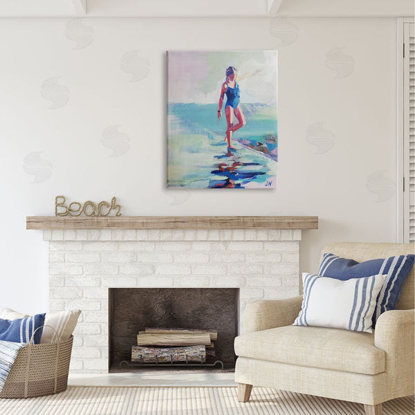 Stupell Industries Jenny Westenhofer | Girl On Beach Abstraction Wall Art