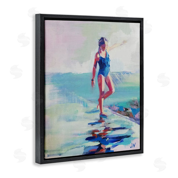 Stupell Industries Jenny Westenhofer | Girl On Beach Abstraction Wall Art