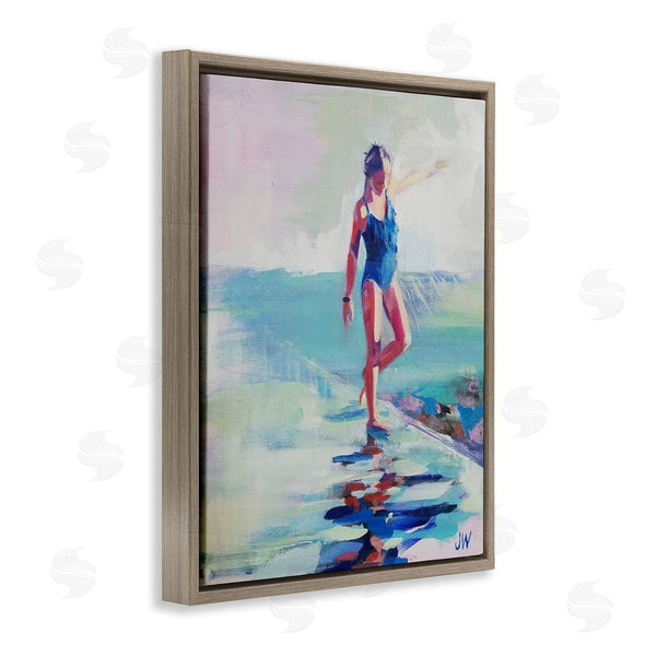 Stupell Industries Jenny Westenhofer | Girl On Beach Abstraction Wall Art