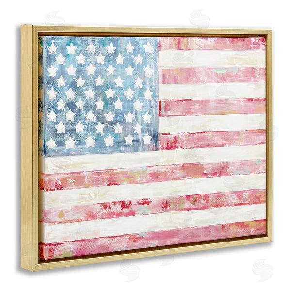 Stupell Industries Jenny Westenhofer | Patriotic Brushed Flag
