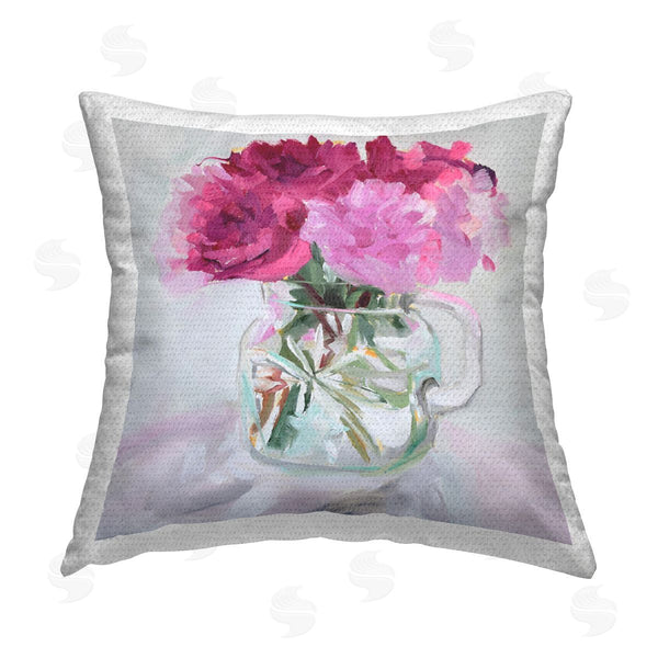 Stupell Industries Jenny Westenhofer | Pretty In Pink Peonies Printed Throw Pillow