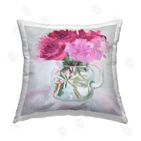 stupell industries Jenny Westenhofer | Pretty In Pink Peonies Printed Throw Pillow