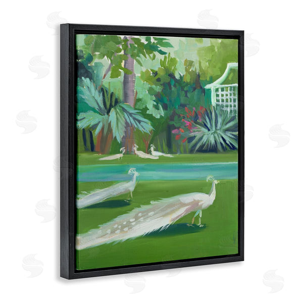 Stupell Industries Jenny Westenhofer | White Peacocks Scene