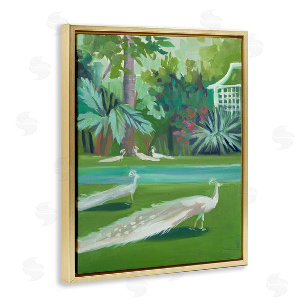 Stupell Industries Jenny Westenhofer | White Peacocks Scene