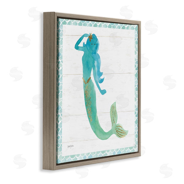 Stupell Industries Jenya Jackson | Blue Green Mermaid Silhouette
