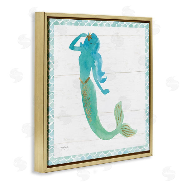 Stupell Industries Jenya Jackson | Blue Green Mermaid Silhouette