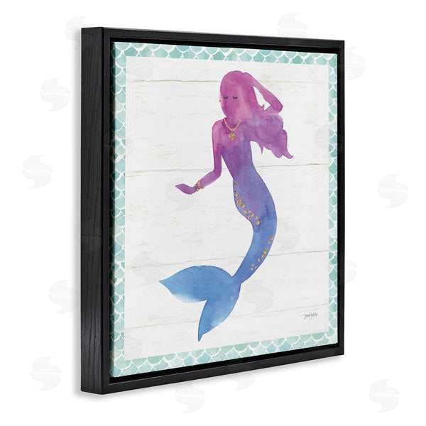 Stupell Industries Jenya Jackson | Purple Blue Mermaid Silhouette