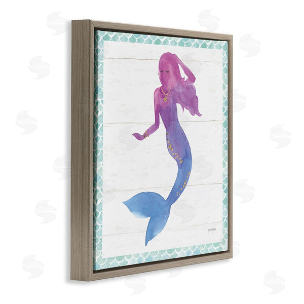 Stupell Industries Jenya Jackson | Purple Blue Mermaid Silhouette