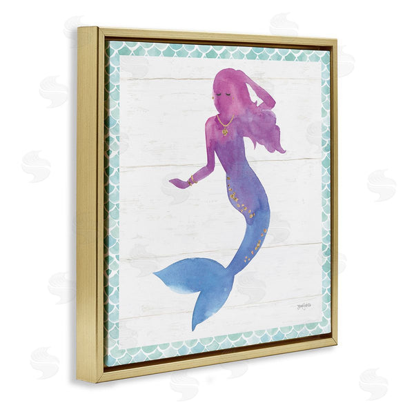 Stupell Industries Jenya Jackson | Purple Blue Mermaid Silhouette