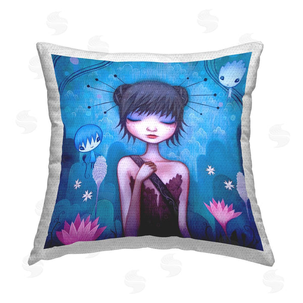 Stupell Industries Jeremiah Ketner | Girl In Fantasy Landscape Printed Throw Pillow